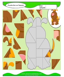 Puzzle Kes Yapıştır Çalışma Sayfaları